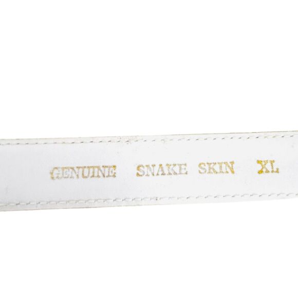 Gorgeous White Genuine Snakeskin Leather Belt Womens Size XL Snake Skin NEW - Picture 6 of 7
